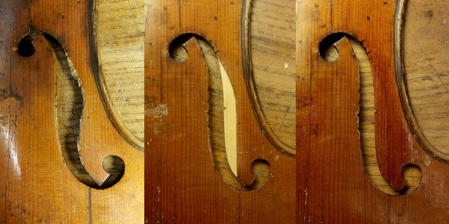 Restauro ff violino - liuteria Falaschi